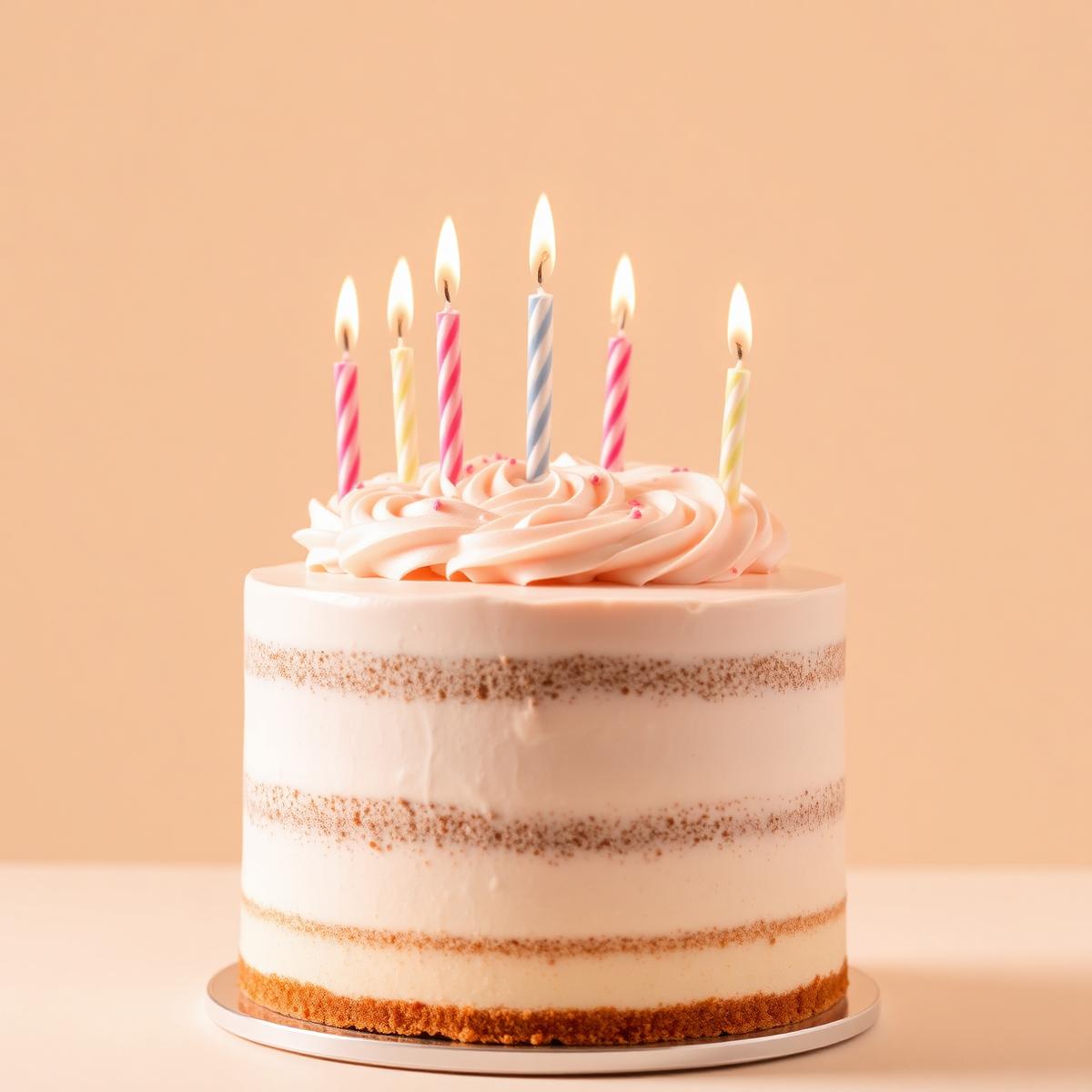 Custom birthday cake with candles
