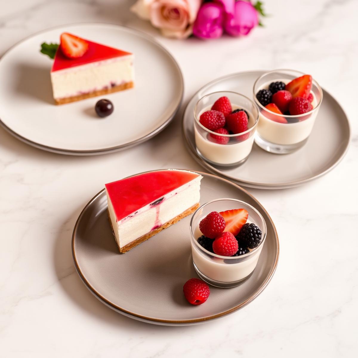 Homemade desserts with fresh berries